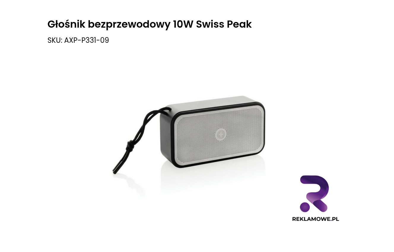 Głośnik bezprzewodowy 10W Swiss Peak Głośnik bezprzewodowy 10W Swiss Peak - przenośny głośnik Bluetooth