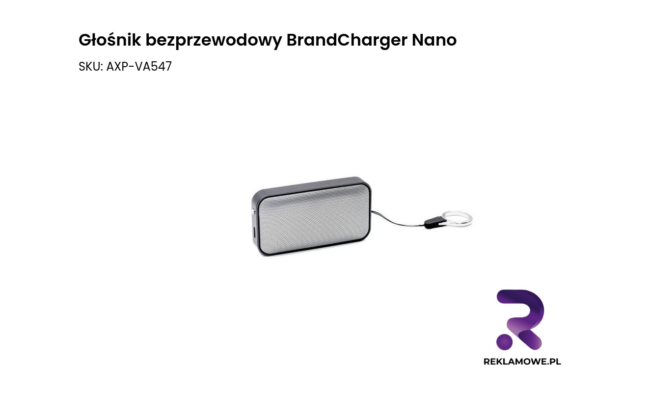 Głośnik bezprzewodowy BrandCharger Nano - kompaktowy głośnik Bluetooth
