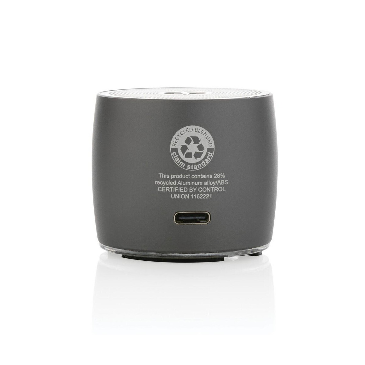 Głośniki z logo – basowy głośnik bezprzewodowy 3w swiss peak, aluminium z recyklingu P331.002__B_6 Basowy głośnik bezprzewodowy 3W Swiss Peak, aluminium z recyklingu P331.002__B_6