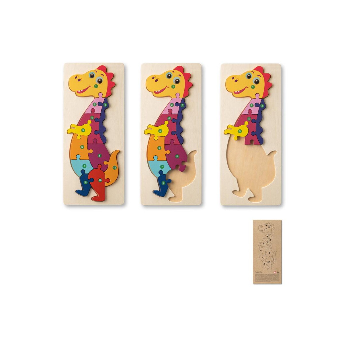 DIPLODOCO. Puzzle w kształcie dinozaura ze sklejki sosnowej 98003_set