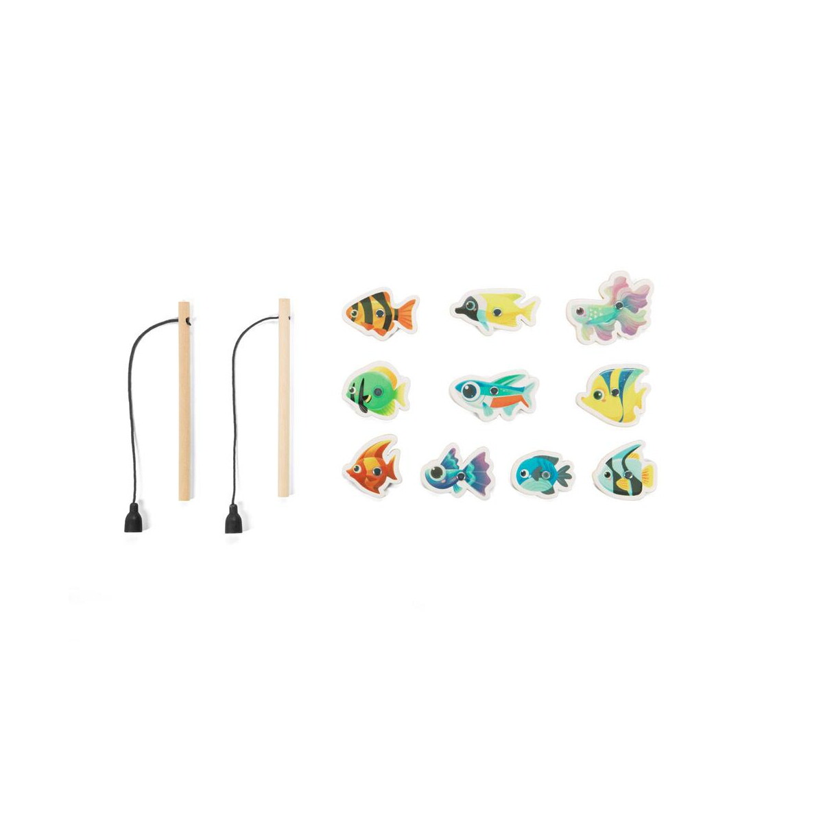 Gry z logo – fishy. zestaw do łowienia ryb składający się z 10 drewnianych rybek, idealny dla dzieci 98160_160-a FISHY. Zestaw do łowienia ryb składający się z 10 drewnianych rybek, idealny dla dzieci 98160_160-a