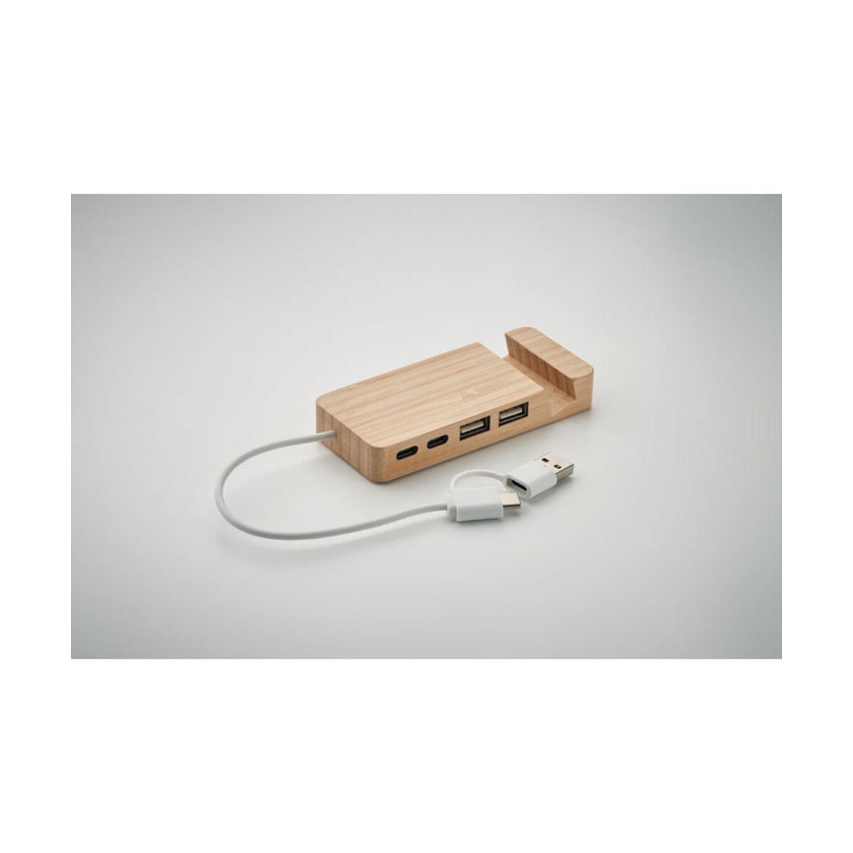 Huby usb z logo – 4-portowy bambusowy hub usb hubstand mo2144-40-detail 4-portowy bambusowy hub USB HUBSTAND mo2144-40-detail