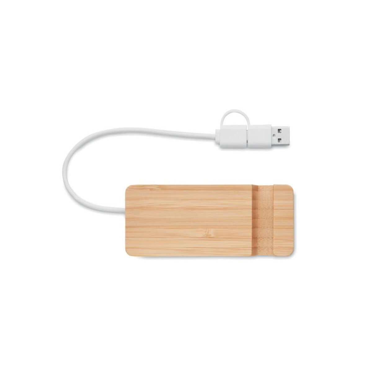 Huby usb z logo – 4-portowy bambusowy hub usb hubstand mo2144-40-top 4-portowy bambusowy hub USB HUBSTAND mo2144-40-top