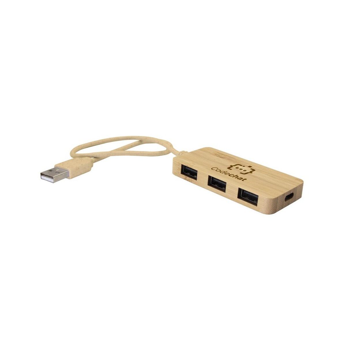Huby usb z logo – bambusowy hub usb i usb-c b’right | kenzie V7283-17_ILG01 Bambusowy hub USB i USB-C B'RIGHT | Kenzie V7283-17_ILG01