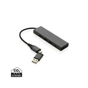 Hub USB 2.0 z USB C, aluminium z recyklingu P308.682_S_0