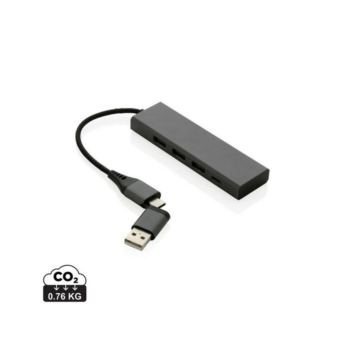 Hub USB 2.0 z USB C, aluminium z recyklingu P308.682_S_0
