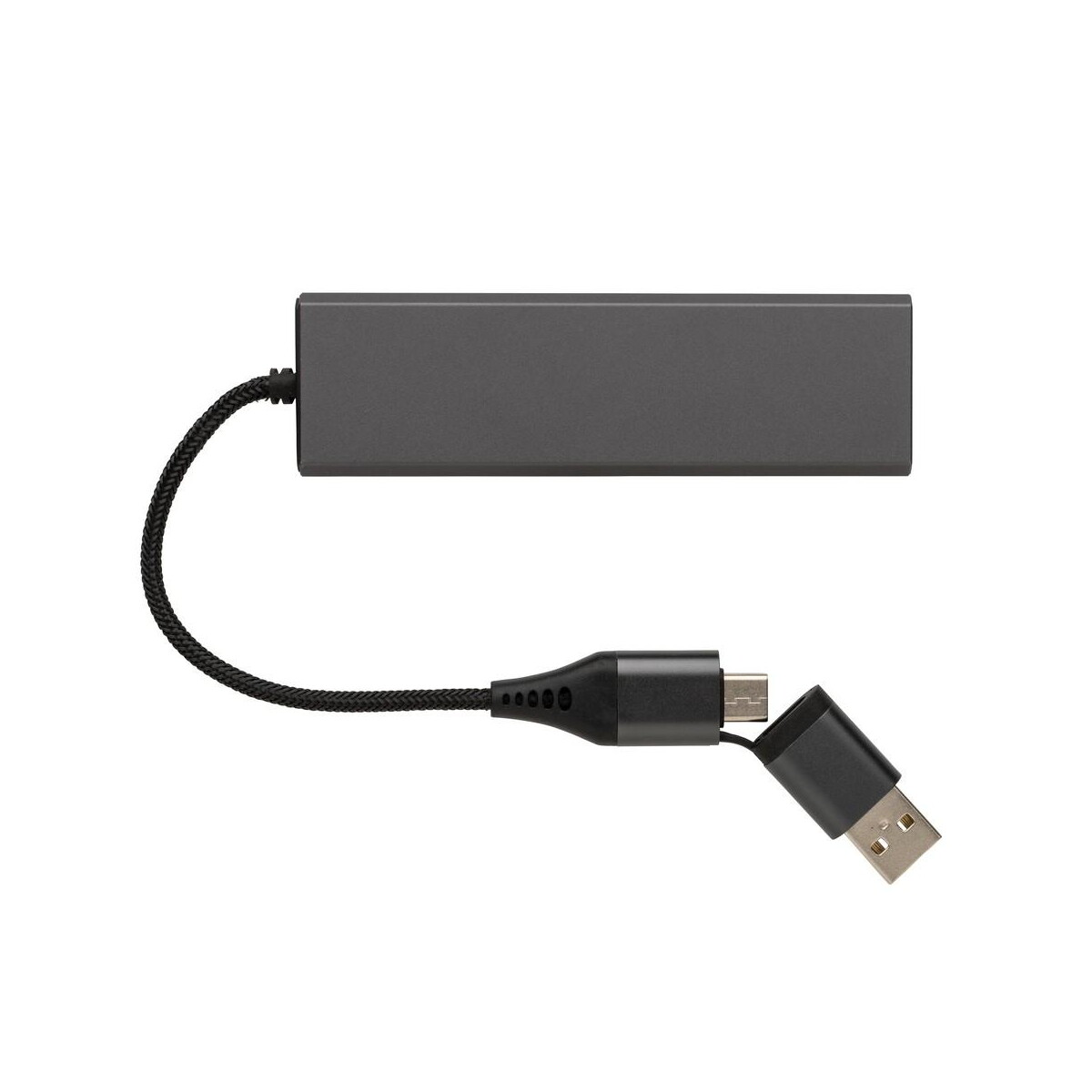 Huby usb z logo – hub usb 2.0 z usb c, aluminium z recyklingu P308.682__B_3 Hub USB 2.0 z USB C, aluminium z recyklingu P308.682__B_3