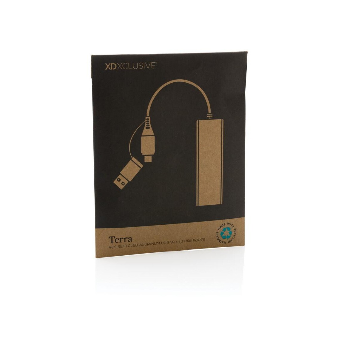 Huby usb z logo – hub usb 2.0 z usb c, aluminium z recyklingu P308.682__P_501 Hub USB 2.0 z USB C, aluminium z recyklingu P308.682__P_501