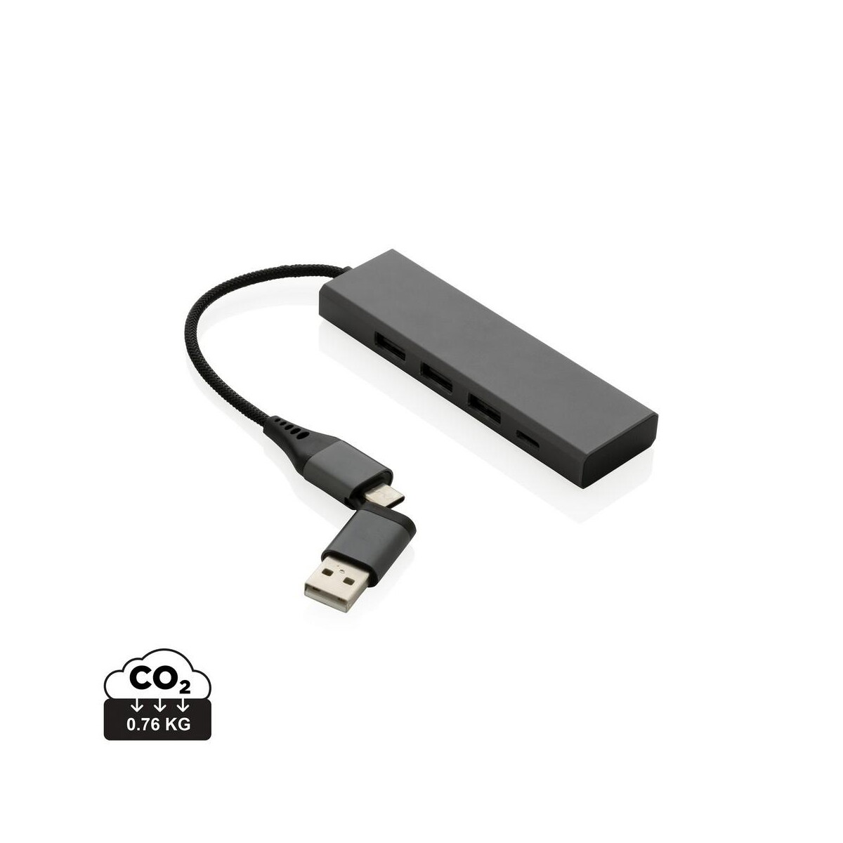 Huby usb z logo – hub usb 2.0 z usb c, aluminium z recyklingu P308.682__S_0 Hub USB 2.0 z USB C, aluminium z recyklingu P308.682__S_0