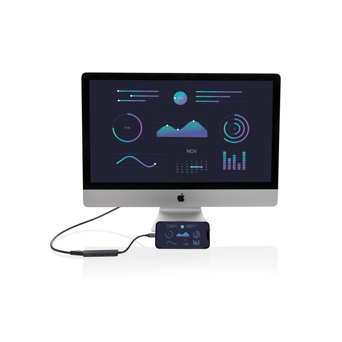 Huby usb z logo – hub usb 3.0 i usb typu c terra, wejście hdmi 4k, rabs P308.652__B_6 Hub USB 3.0 i USB typu C Terra, wejście HDMI 4K, RABS P308.652__B_6