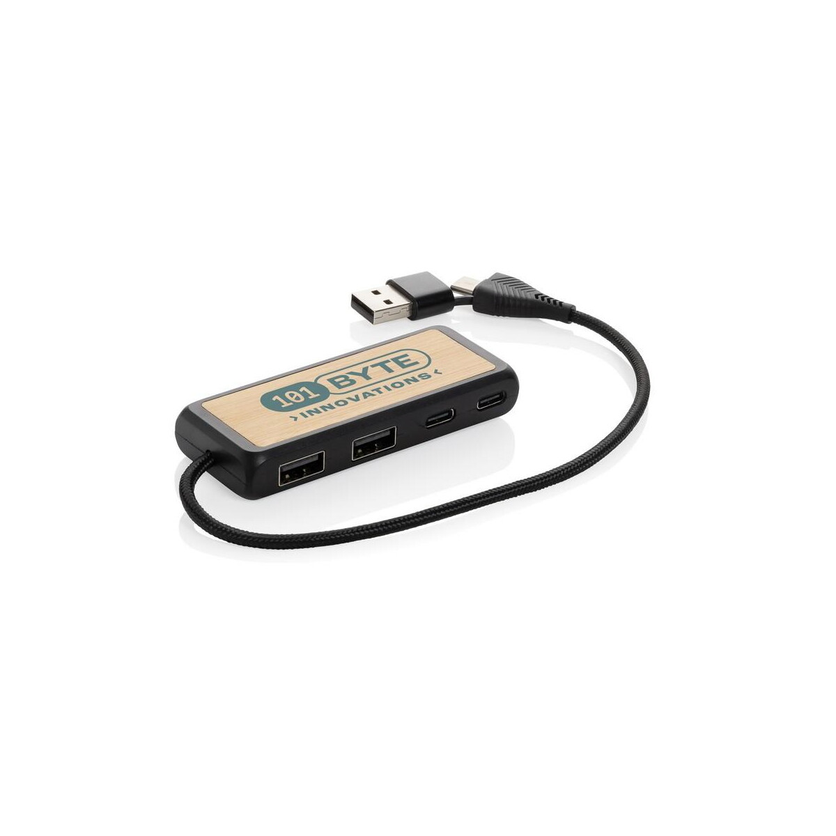 Huby usb z logo – hub usb, plastik z recyklingu P308.5601__D_100 Hub USB, plastik z recyklingu P308.5601__D_100