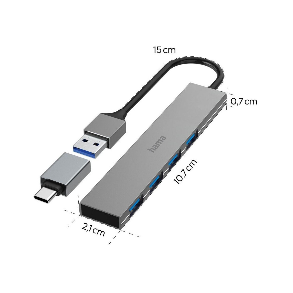 Huby usb z logo – hub usb, usb-c hama VH072-19_AAA04 Hub USB, USB-C Hama VH072-19_AAA04