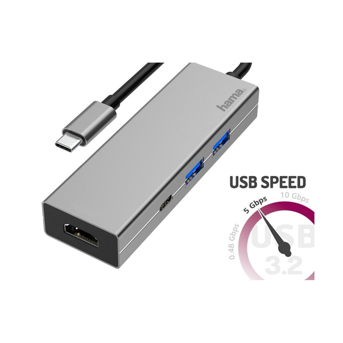 Huby usb z logo – hub usb, usb-c, hdmi hama VH070-19_AAA02 Hub USB, USB-C, HDMI Hama VH070-19_AAA02