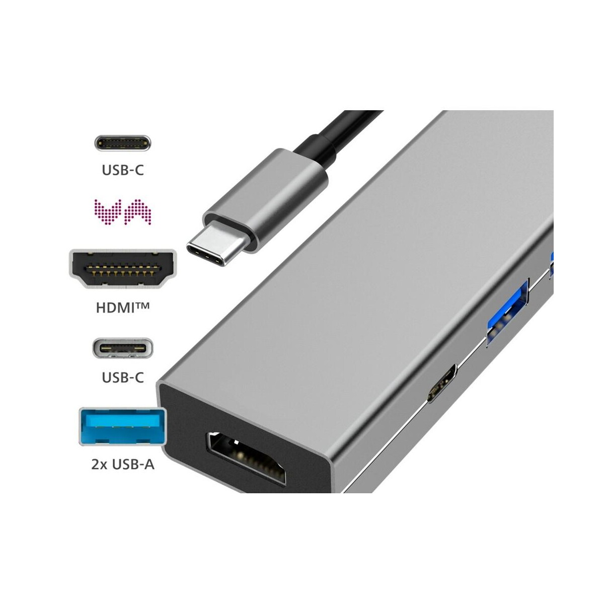Huby usb z logo – hub usb, usb-c, hdmi hama VH070-19_IDE02 Hub USB, USB-C, HDMI Hama VH070-19_IDE02
