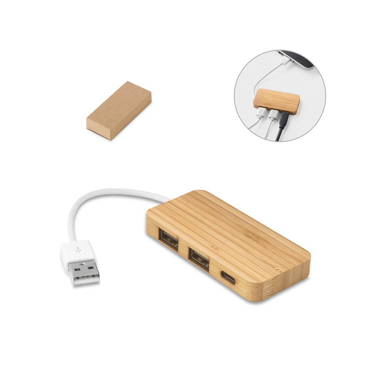 Huby usb z logo – moser. hub z 2 portami usb-a i 1 portem usb-c z bambusa 97127_set MOSER. HUB z 2 portami USB-A i 1 portem USB-C z bambusa 97127_set