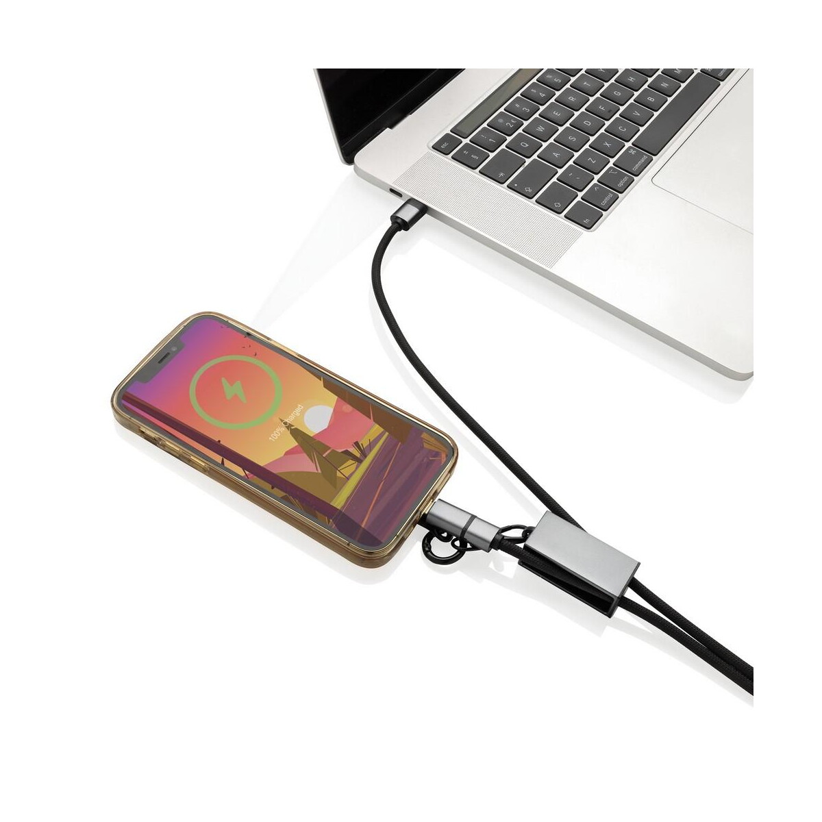 Kable usb z logo – kabel do ładowania 2 w 1, smycz na telefon terra P302.5402__B_8 Kabel do ładowania 2 w 1, smycz na telefon Terra P302.5402__B_8