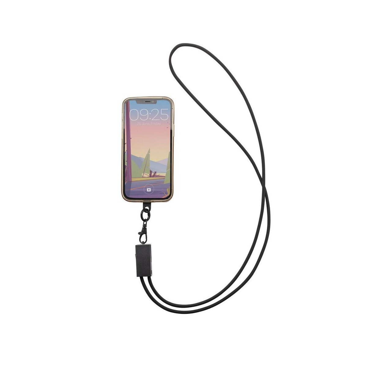 Kable usb z logo – kabel do ładowania 2 w 1, smycz na telefon terra P302.5402__B_9 Kabel do ładowania 2 w 1, smycz na telefon Terra P302.5402__B_9