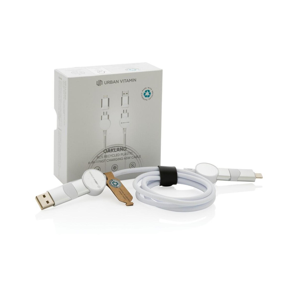 Kable usb z logo – kabel do ładowania 6 w 1 45w urban vitamin oakland P302.703__P_500 Kabel do ładowania 6 w 1 45W Urban Vitamin Oakland P302.703__P_500