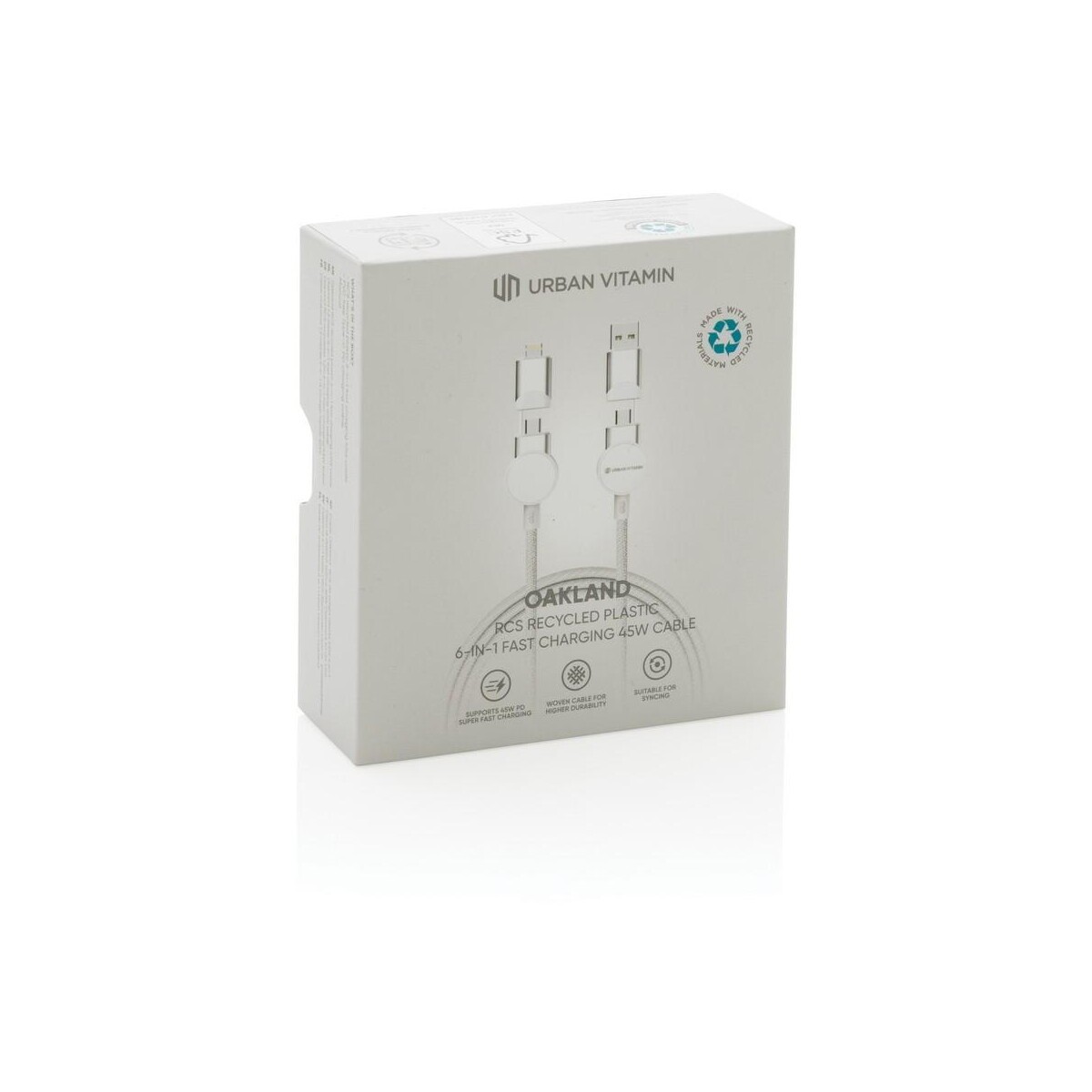 Kable usb z logo – kabel do ładowania 6 w 1 45w urban vitamin oakland P302.703__P_501 Kabel do ładowania 6 w 1 45W Urban Vitamin Oakland P302.703__P_501