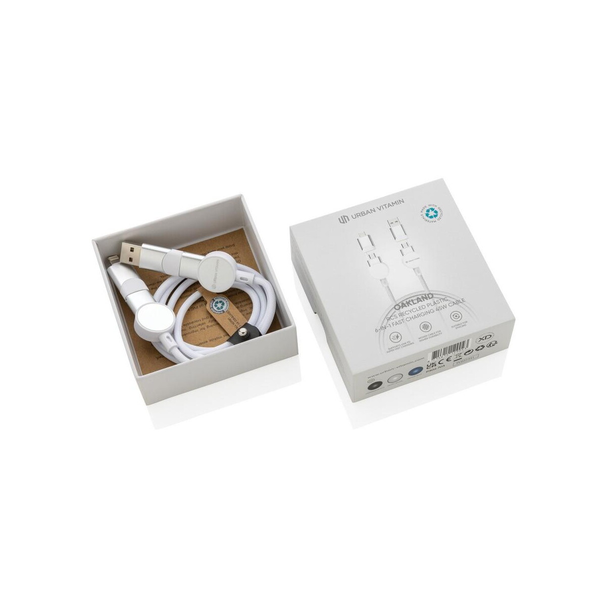 Kable usb z logo – kabel do ładowania 6 w 1 45w urban vitamin oakland P302.703__P_502 Kabel do ładowania 6 w 1 45W Urban Vitamin Oakland P302.703__P_502