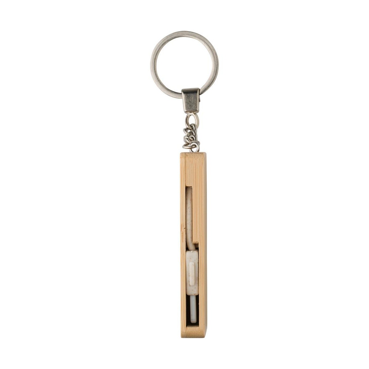 Kable usb z logo – kabel do ładowania, bambusowy brelok do kluczy V1691-16_ISD01 Kabel do ładowania, bambusowy brelok do kluczy V1691-16_ISD01