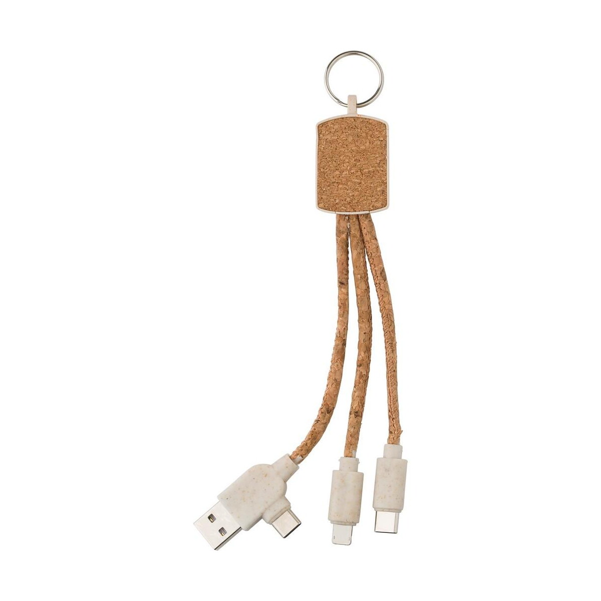 Kable usb z logo – korkowy kabel do ładowania V1688-16_IBK01 Korkowy kabel do ładowania V1688-16_IBK01