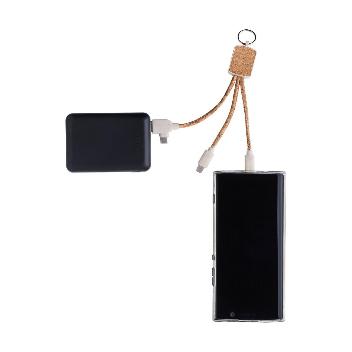 Kable usb z logo – korkowy kabel do ładowania V1688-16_KKK01 Korkowy kabel do ładowania V1688-16_KKK01
