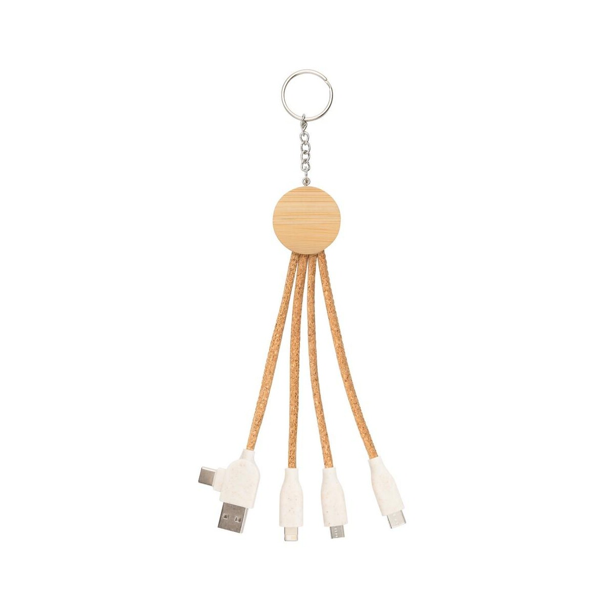 Kable usb z logo – korkowy kabel do ładowania b’right, bambusowy element, brelok do kluczy | antez V1294-00_AAB01 Korkowy kabel do ładowania B'RIGHT, bambusowy element, brelok do kluczy | Antez V1294-00_AAB01