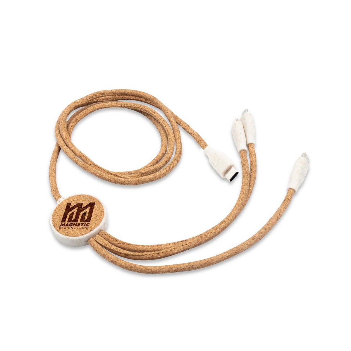 Kable usb z logo – korkowy kabel do ładowania b’right | brent V0048-00_ILG01 Korkowy kabel do ładowania B'RIGHT | Brent V0048-00_ILG01