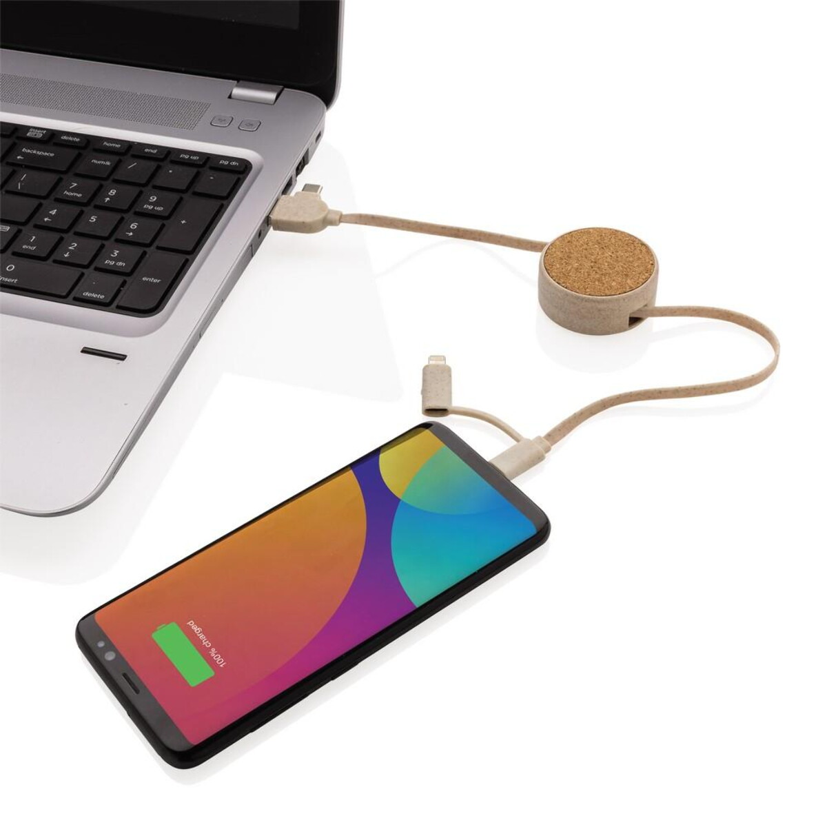 Kable usb z logo – zwijany kabel do ładowania P302.369__B_4 Zwijany kabel do ładowania P302.369__B_4
