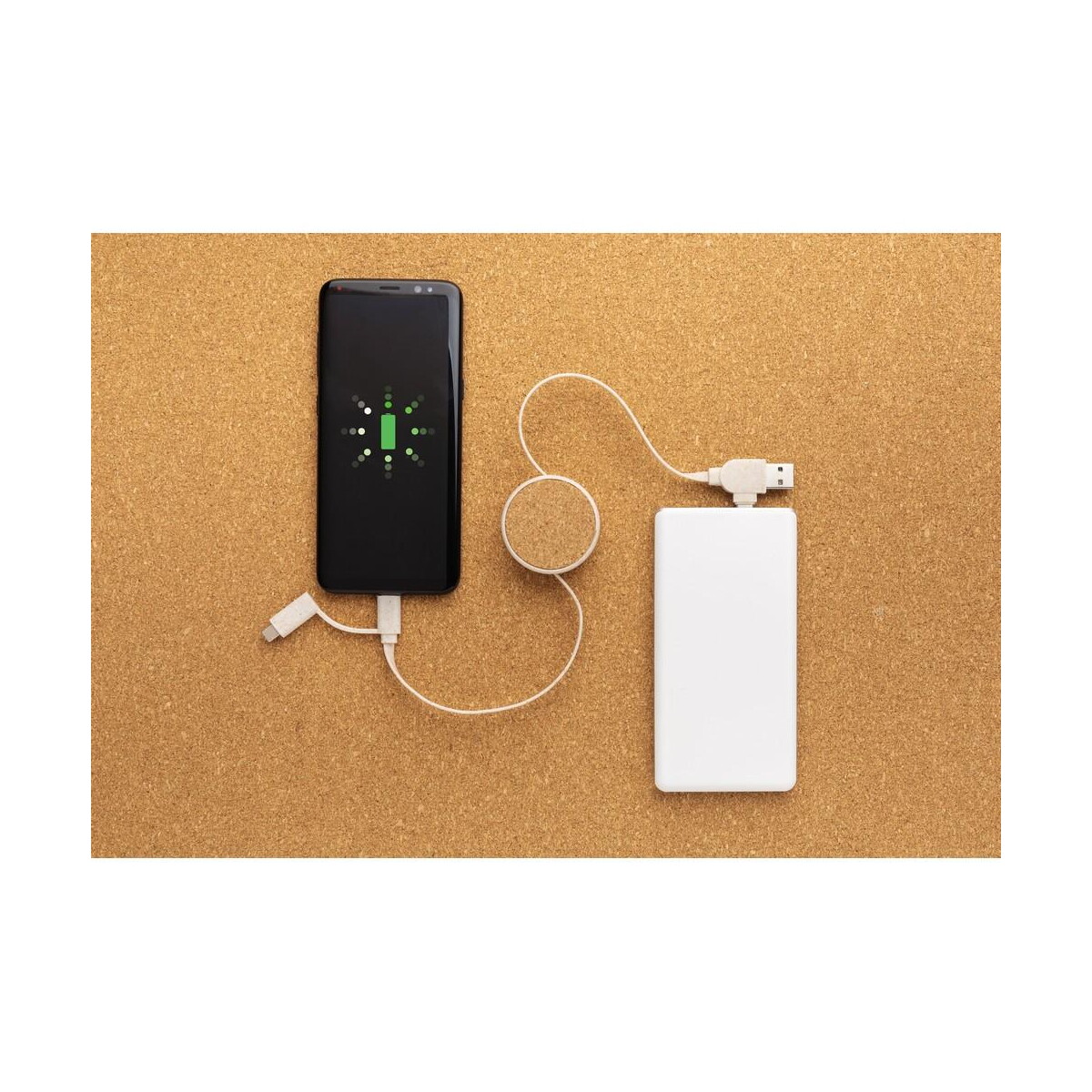 Kable usb z logo – zwijany kabel do ładowania P302.369__M_400 Zwijany kabel do ładowania P302.369__M_400