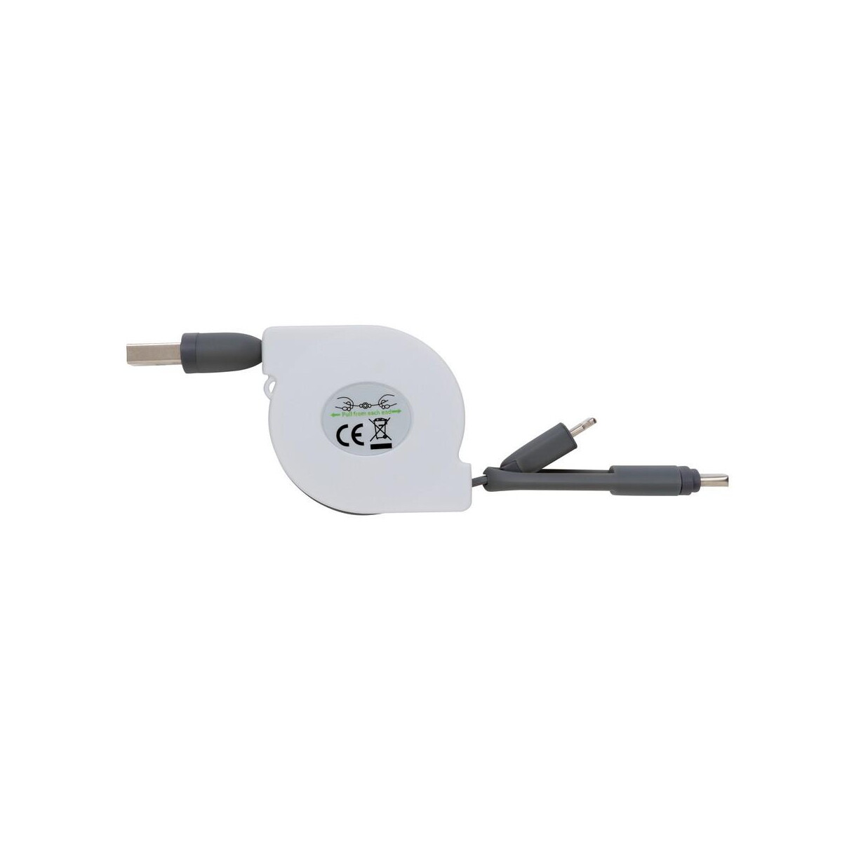 Kable usb z logo – zwijany kabel do ładowania i synchronizacji 3 w 1 P302.223__B_2 Zwijany kabel do ładowania i synchronizacji 3 w 1 P302.223__B_2