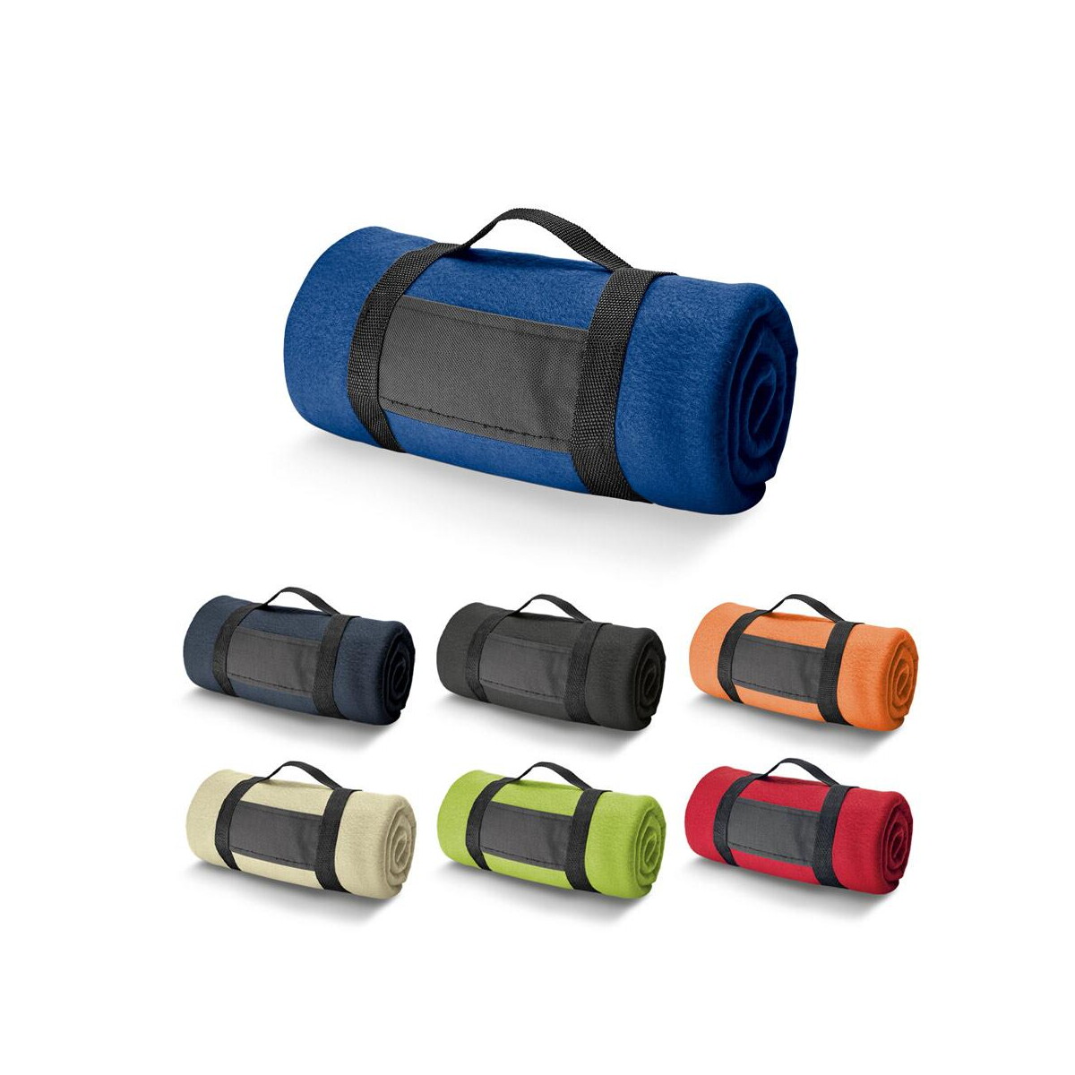 Koce z logo – thorpe. koc polarowy (180 g/m²) ze zdejmowanym uchwytem 99074_set THORPE. Koc polarowy (180 g/m²) ze zdejmowanym uchwytem 99074_set