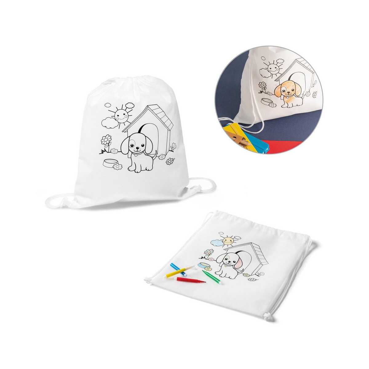 DRAWS. Plecak z non-woven do kolorowania (80 g/m²) 92619_set