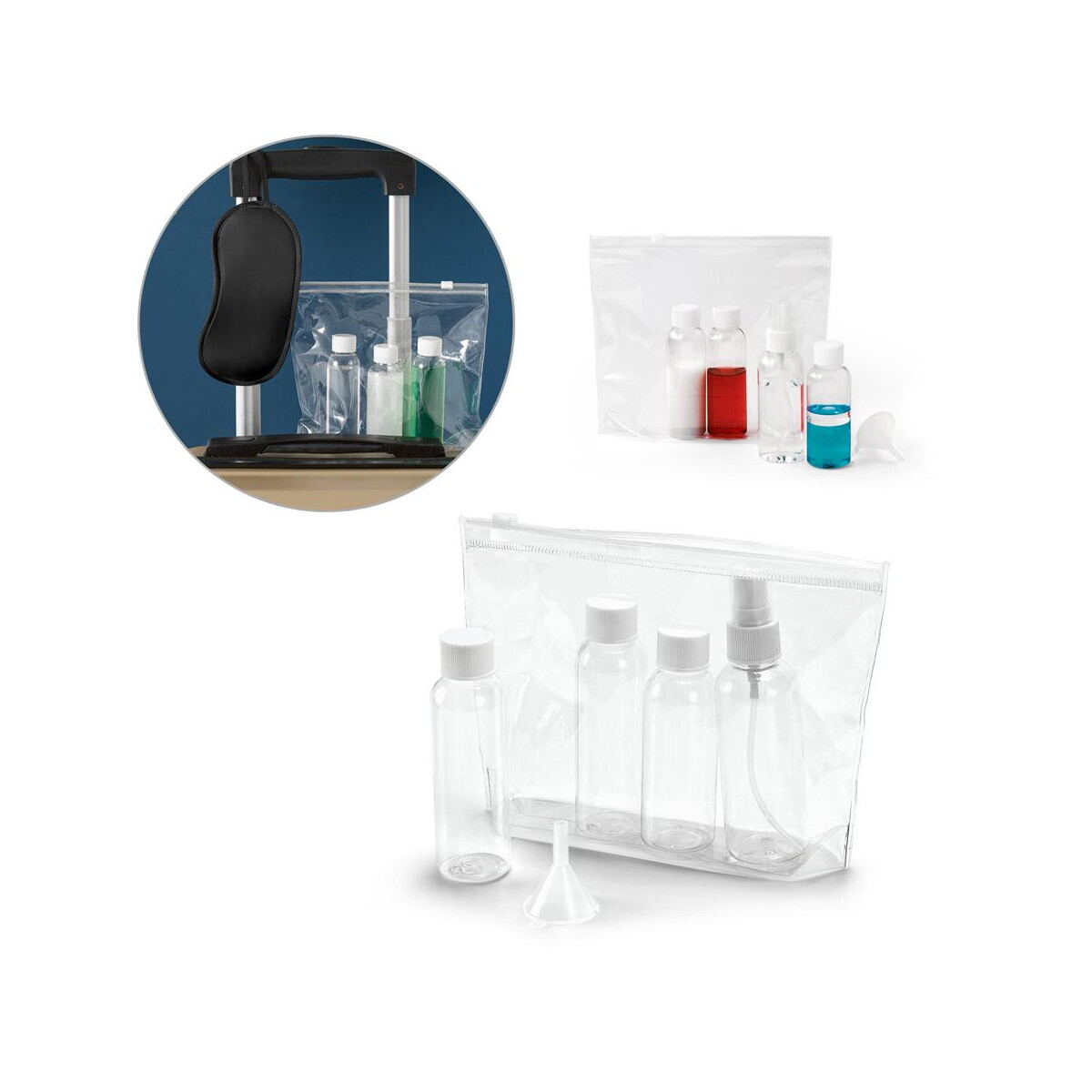 DENIRO. Hermetyczna kosmetyczka z PVC 92722_set