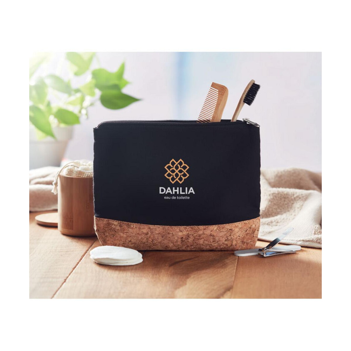 Kosmetyczki z logo – kosmetyczka z korka i bawełny porto bag mo9817-03-print Kosmetyczka z korka i bawełny PORTO BAG mo9817-03-print