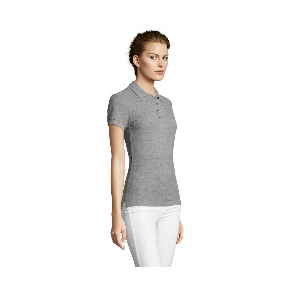 Koszulki polo z logo – people damskie polo 210g people s11310-gy-side PEOPLE Damskie POLO 210g PEOPLE s11310-gy-side