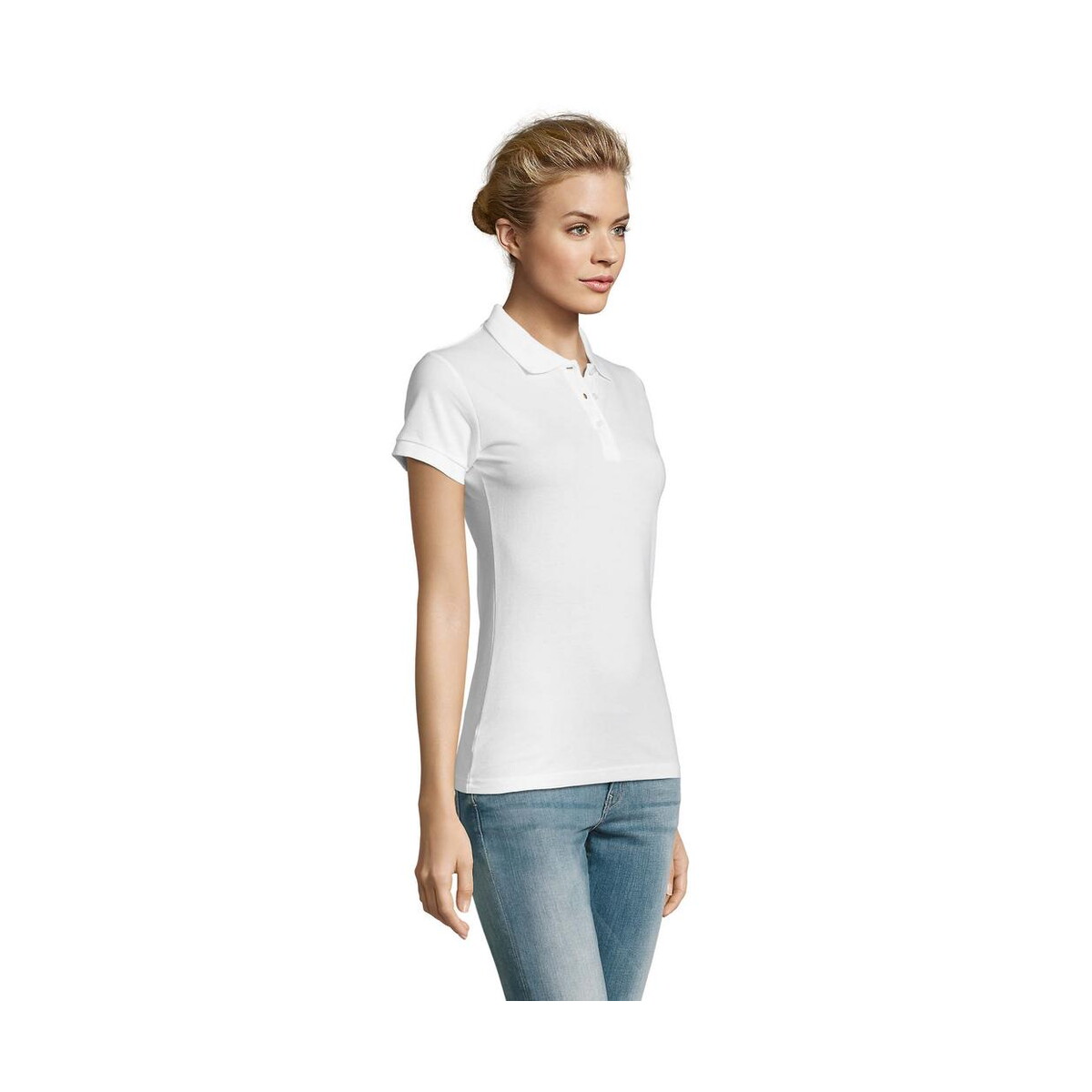 Koszulki polo z logo – perfect damskie polo 180g perfect women s11347-wh-side PERFECT Damskie POLO 180g PERFECT WOMEN s11347-wh-side