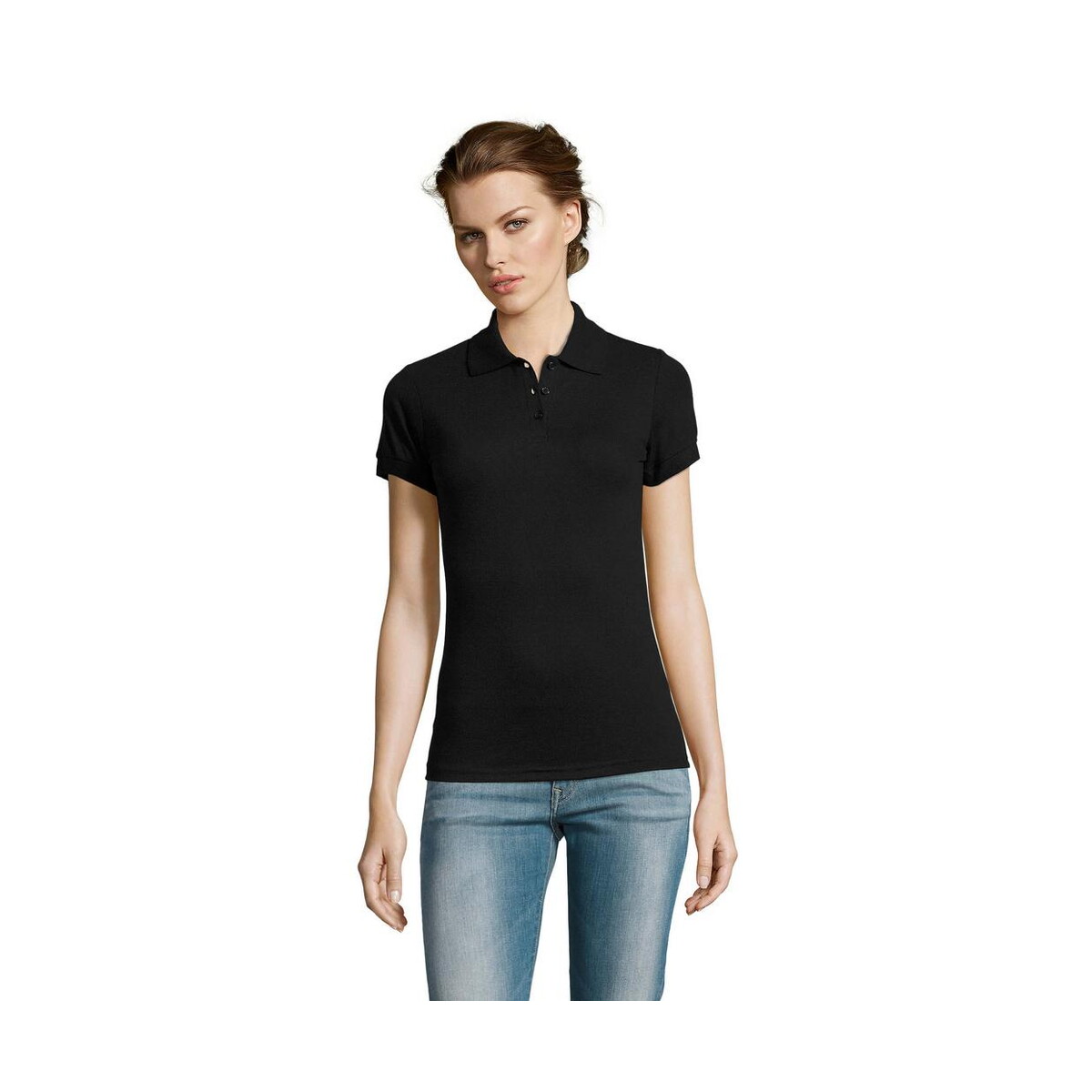 Koszulki polo z logo – prime damskie polo 200g prime women s00573-bk PRIME Damskie POLO 200g PRIME WOMEN s00573-bk