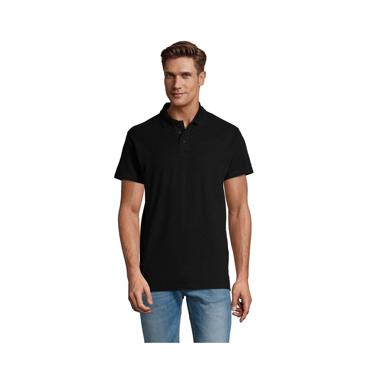 Koszulki polo z logo – spring ii men polo 210g spring ii s11362-bk SPRING II MEN Polo 210g SPRING II s11362-bk