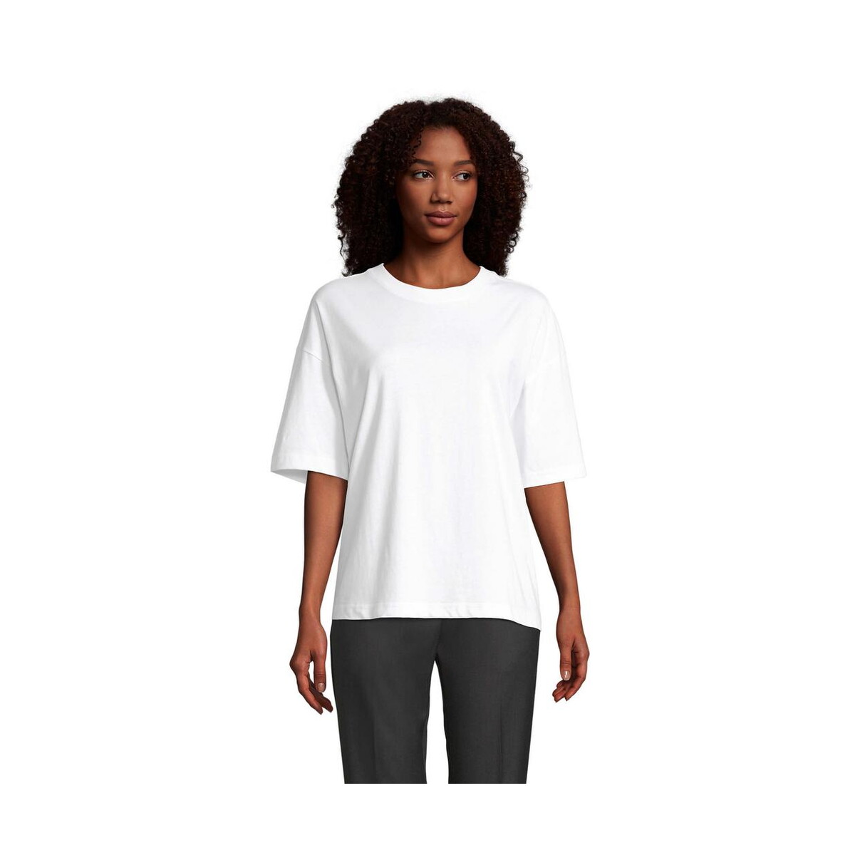 Koszulki z logo – boxy women t-shirt oversize boxy women s03807-wh BOXY WOMEN T-SHIRT OVERSIZE BOXY WOMEN s03807-wh