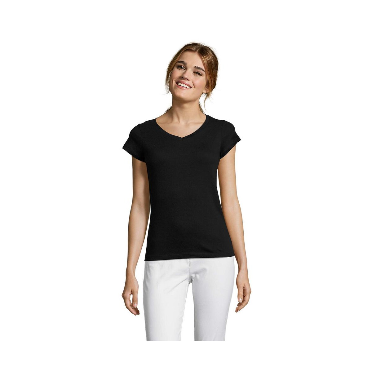 Koszulki z logo – moon damski t-shirt 150g moon s11388-db MOON Damski T-SHIRT 150g MOON s11388-db