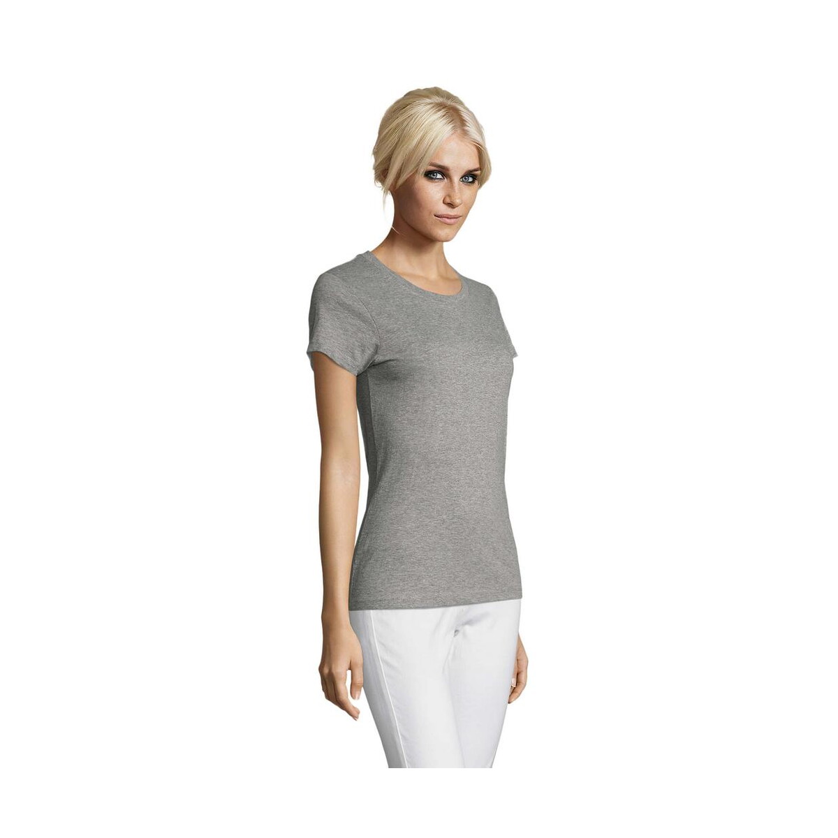 Koszulki z logo – regent damski t-shirt 150g regent women s01825-gm-side REGENT Damski T-Shirt 150g REGENT WOMEN s01825-gm-side