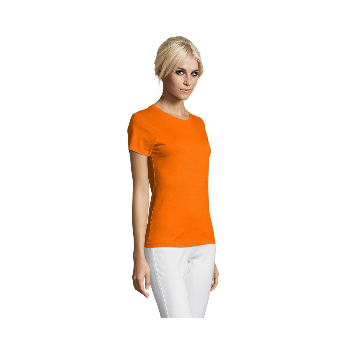 Koszulki z logo – regent damski t-shirt 150g regent women s01825-or-side REGENT Damski T-Shirt 150g REGENT WOMEN s01825-or-side