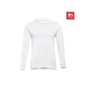 THC BERN WH. Męska bawełniana koszulka polo z długim rękawem 30140_set