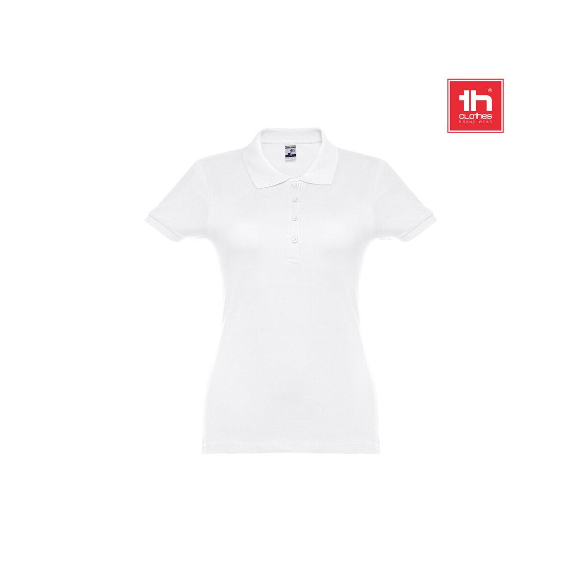 Koszulki z logo – thc eve wh. damskie polo z krótkim rękawem taliowane z bawełny zgrzebnej 30134_set THC EVE WH. Damskie polo z krótkim rękawem taliowane z bawełny zgrzebnej 30134_set