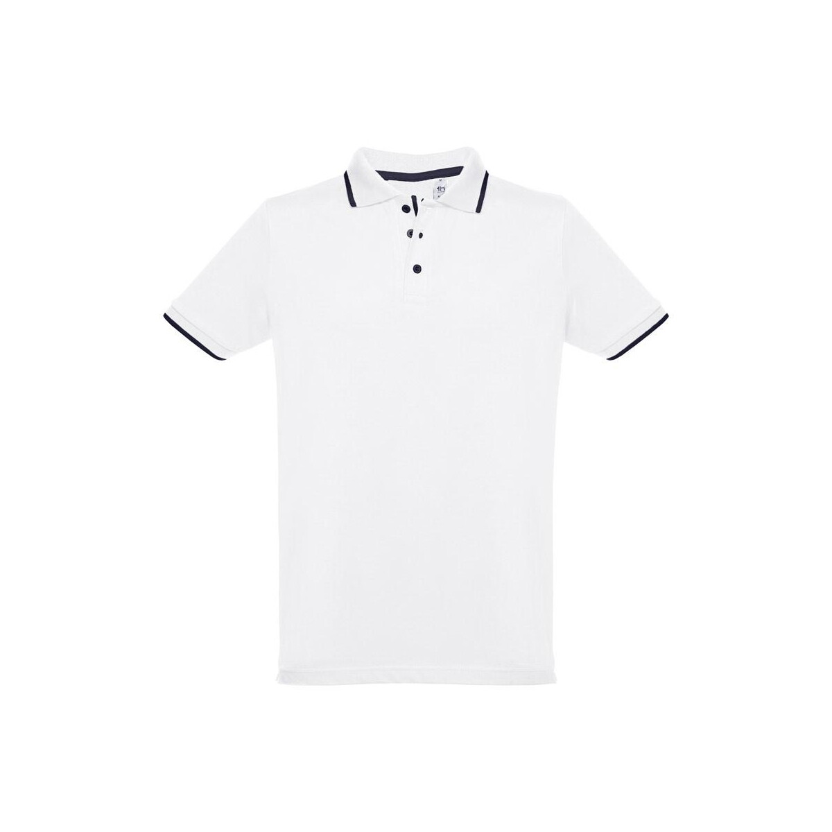 Koszulki z logo – thc rome wh. męska dwukolorowa bawełniana koszulka polo. kolor biały 30136_106-a THC ROME WH. Męska dwukolorowa bawełniana koszulka polo. Kolor biały 30136_106-a