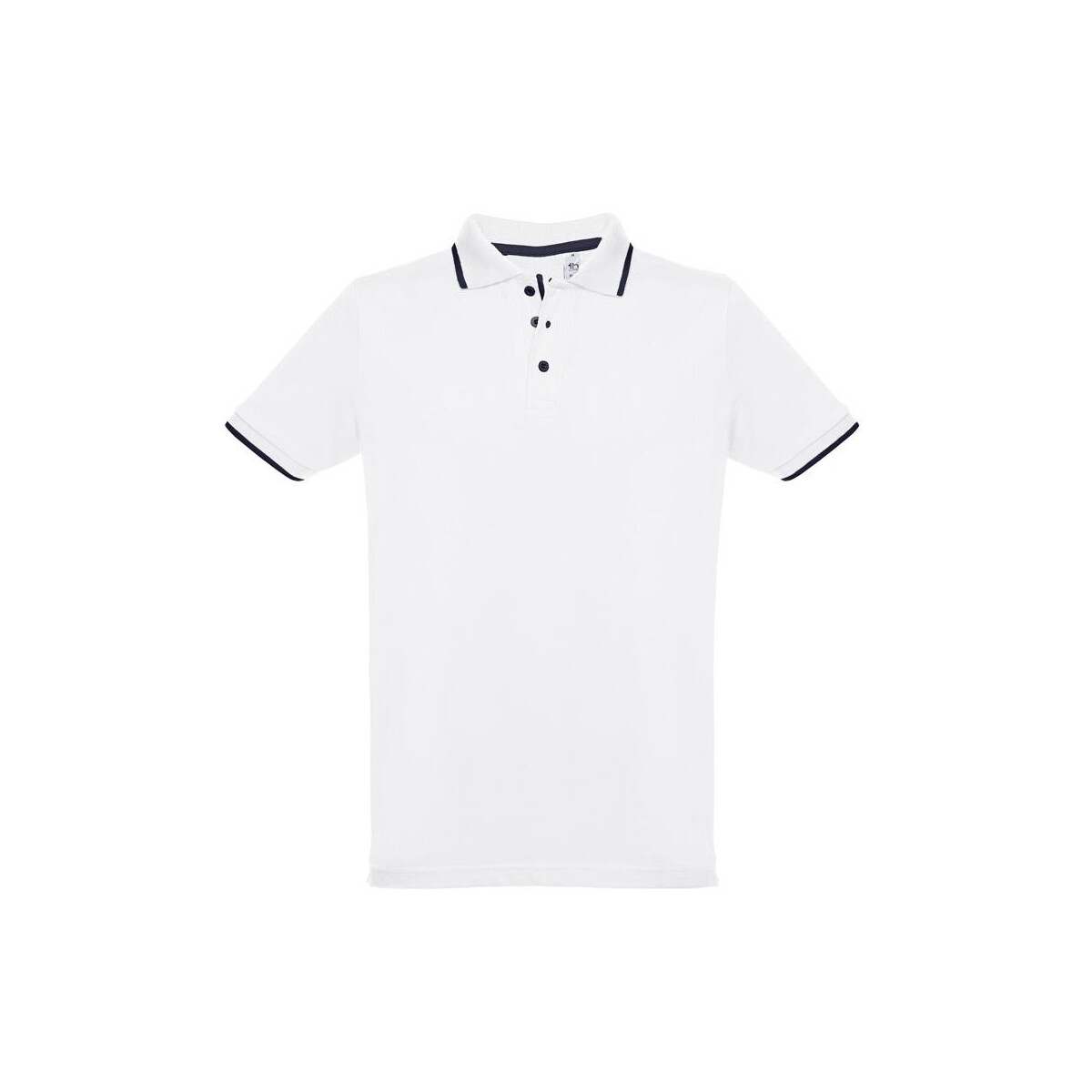 Koszulki z logo – thc rome wh. męska dwukolorowa bawełniana koszulka polo. kolor biały 30136_a THC ROME WH. Męska dwukolorowa bawełniana koszulka polo. Kolor biały 30136_a