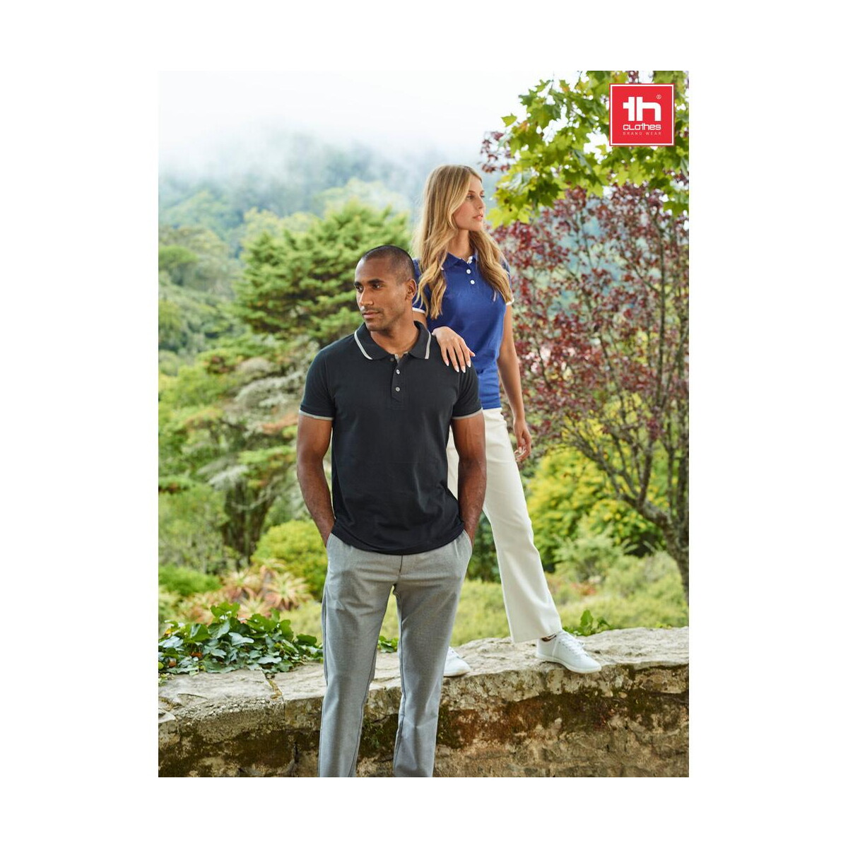 Koszulki z logo – thc rome women. damski slim fit polo t-shirt 30139_amb THC ROME WOMEN. Damski slim fit polo t-shirt 30139_amb