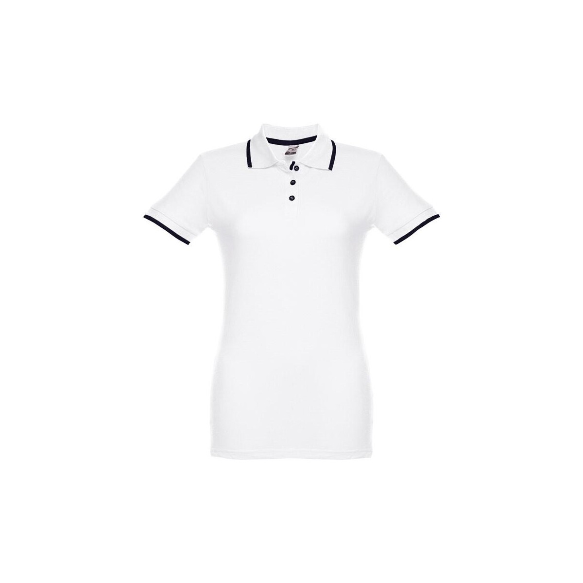 Koszulki z logo – thc rome women wh. dwukolorowa bawełniana koszulka polo dla kobiet 30138_106 THC ROME WOMEN WH. Dwukolorowa bawełniana koszulka polo dla kobiet 30138_106